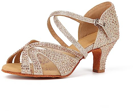 Syrads Scarpe da Ballo Latino Salsa Donna Scarpe da Ballo da Sala Tango Valzer Kizomba Bachata Danze al Coperto 1050