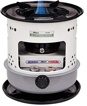 Alpaca Kerosene Cook Stove, 8,500 BTU, Steel Drip Tray, Carry Handles, Pot & Pan Supports - for Camping or Outdoor Cooking, Emergency Use