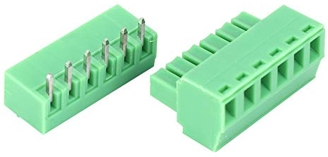 10 Paar 6-polige Schraubklemmen, 12-V-Kugelschwimmerschalter, Edelstahl, M6-Muttern und Unterlegscheiben, Block 15Edg, 3,81-mm-Raster, Männlich-weiblich, Steckbare Klemmen