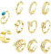 Kakonia 12Pcs Bague d'orteil pour Femme Réglables Turquoise Plaqué Or Ouvert Bague d'orteil Africaines Sandales Argent Or CZ Été Plage Bagues d'orteil Pieds Nus Bijoux