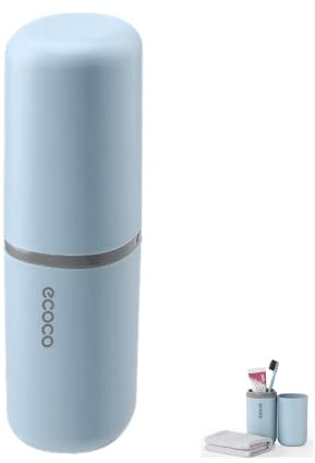 MIEJMJIA - Reise Wasser Becher Set,Zahnbürste Etuis,Zahnbürstenhalter für Zahnbürsten und Zahnpasta,Zahnputzbecher, Geeignet für Camping Reisen, Geschäftsreisen (blau)