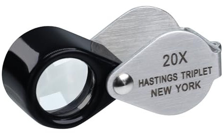 Hasting 20x Juwelierlupe Triplet Loop Lupe Mini Optische Glasvergrößerung Edelsteinwerkzeug Stempel und Münzsammler Uhr Leiterplatte Reparatur