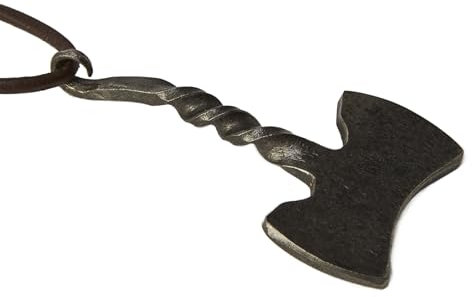 Raven Forge Colgante de hacha de batalla forjada, Cuero
