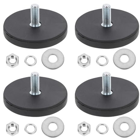 Lot de 4 supports magnétiques caoutchoutés à ventouse pour lampe LED - Support de montage pour barre lumineuse - Support de fixation pour barre lumineuse - Pour projecteur
