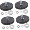 Lot de 4 supports magnétiques caoutchoutés à ventouse pour lampe LED - Support de montage pour barre lumineuse - Support de fixation pour barre lumineuse - Pour projecteur