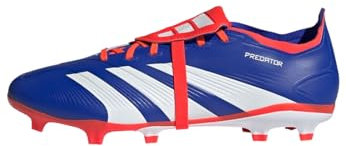 adidas Unisex Bota de fútbol Predator League Fold-Over Tongue césped natural seco, Lucid Blue/Cloud White/Solar Red, 44