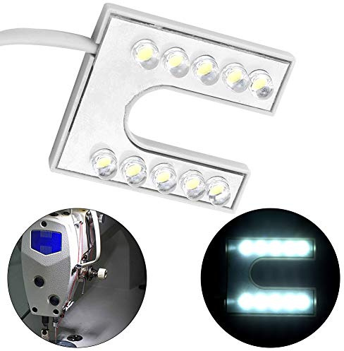 Lampe Nähmaschine Nähmaschine, LED-Licht Flexible Schwanenhalslampe mit Magnetfuß Nähmaschine 110–265 V EU-Stecker