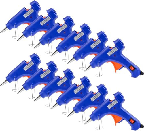 12 Pcs Hot Glue Gun Mini Glue Gun with 30pcs Glue Sticks, 20W Fast Heating DIY Glue Gun Kit Bulk for Craft Projects and School Home Quick Repairs, Blue