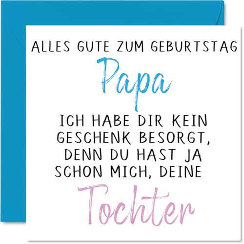 Stuff4 Geburtstagskarten Lustig für Papa - Kein Geschenk - Lustiger Alles Gute Zum Geburtstag Karte von Tochter 145mm Unhöfliche Scherzen Glückwunschkarten