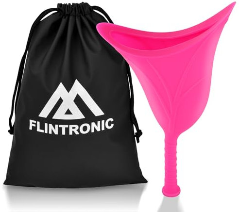 flintronic Urinoir Féminin, Urinoir Réutilisable à Entonnoir, Pipi Debout Portable pour Femme, Toilettes pour Camping, Randonnée, Vacances, Voiture - Rose