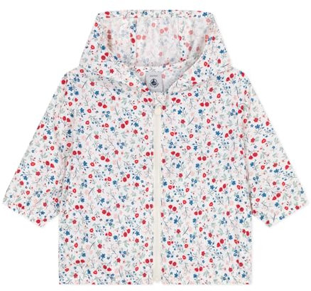 Petit Bateau A0CUD Coupe-Vent Anti-UV, Blanc/Multico, 3 Mois Bébé_Fille