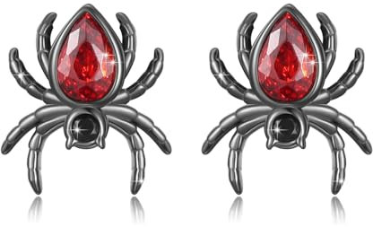 PARYFO Spinnen Ohrringe 925 Sterling Silber Schwarz Spinnen Ohrstecker Gotik Halloween Schmuck Geschenke für Frauen und Mädchen