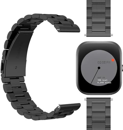 GIOPUEY Armband Kompatibel mit CMF by Nothing Watch Pro, Rostfreier Stahl Armband [Verschleißfest] [Stilvoll] Ersatzarmband - Black