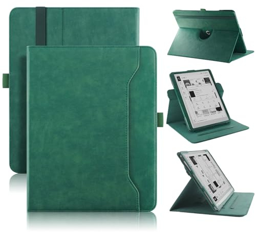 Tading Stehende Premium-PU-Lederhülle für Onyx Boox Go 10.3 Tablet (2024 veröffentlicht), leichte Buch-Folio-Hülle mit automatischer Sleep/Wake-Funktion, Grün
