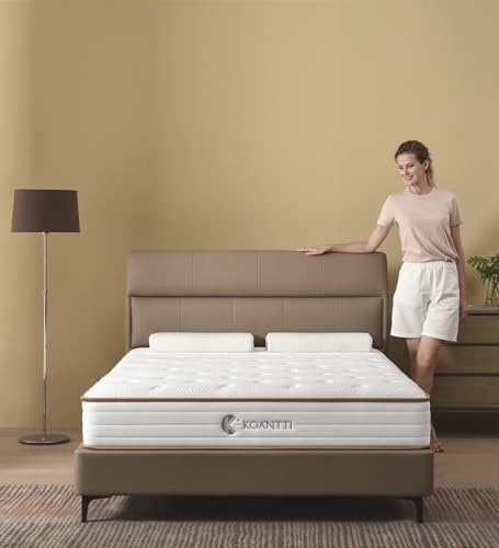 KOANTTI 180×200 cm Matratze, Taschenfederkernmatratze mit atmungsaktivem Schaumstoff und einzelnem Taschenfederkern Mittelfest Orthopädische Federkernmatratze Weiß Matratze