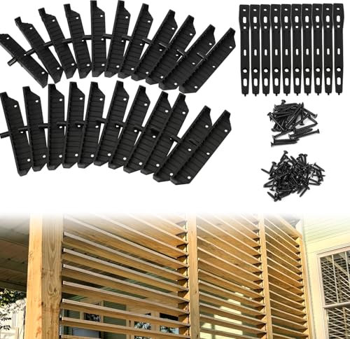 Deck Sunblind System Brackets, Louver Hardware Kit for Blinds and Shutters, Each Set Holds up to 11 Boards(48 Wide), Louvers Bracket Shutter Hardware Kit (1)