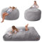 MAXYOYO Sitzsack-Bett – umwandelbar von Sitzsack-Sessel zu Bett – Schaumstoff-Sofa mit zotteligem Bezug und Flauschiger Füllung für Erwachsene, Jugendliche, Gäste (Grau, 150x200 cm)