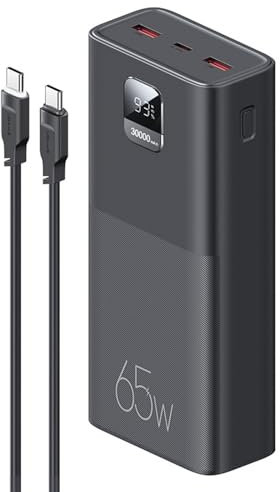 ZYT-DHRUCB Power Bank Schnellladung 30000 mAh, 22,5 W Powerbank mit U-B C EIN- und Ausgang, Akku PD + QC für Mobiltelefon, Bluetooth-Headset