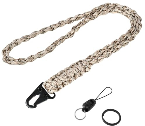 Vicloon Paracord Schlüsselanhänger, Umhängeband Schlüsselband | Paracord Lanyard mit Metall Ring und Adlerschnabelknopf Geflochtenes Lanyard für Schlüssel, Ausweishalter