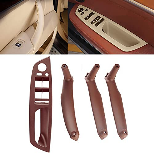 Inside Interior Driver Sider Door Handle 4x Car Inner Interior Door Pull Handle Trim Cover Replacement / Fit for BMW X5 E70 X6 E71 E72 Only fit for RHD Automotive Side Interior Door Handle(Red Wine)