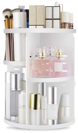 Gvvsjgdbis 360 Rotating Makeup Organizer,DIY Adjustable Holder,Foldable Cosmetic Storage Display Box