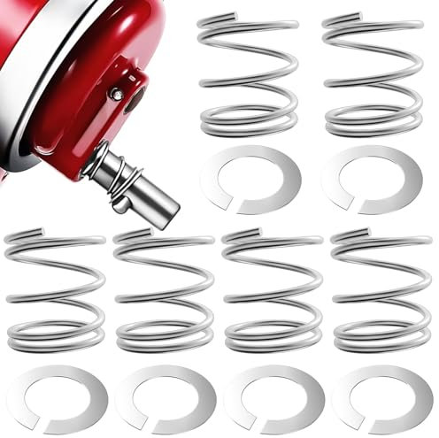 6 Pack Stainless Spring and Washer for Kitchenaid Mixer Parts Replacement, Quick-Install Replacement Springs and Washers