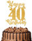 1Pc Happy 40th Birthday Cake Topper Glitter Cheers to 40 Years Cake Topper 40 Fabulous Cake Decoration for Happy 40th Birthday Party Cake Decorations Supplies Gold