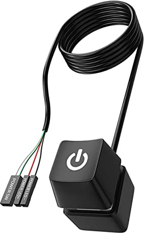Tofficu Pc Power Button Switch Extension Cable 1.65m for Desktop Computer Power Control for Pc Accessories Suitable for Computer Host and Motherboard Random Color