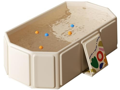 Baignoire pour bébé pliable, baignoire de bébé pvc pvc avec 5 boules océaniques, 27, 6x29.5x9, 8 pouces baignoires portables avec des jouets pour enfants 0 à 8 ans