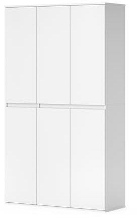 Vicco Armoire Claus, Blanc, 111x191.5cm avec 6 Portes