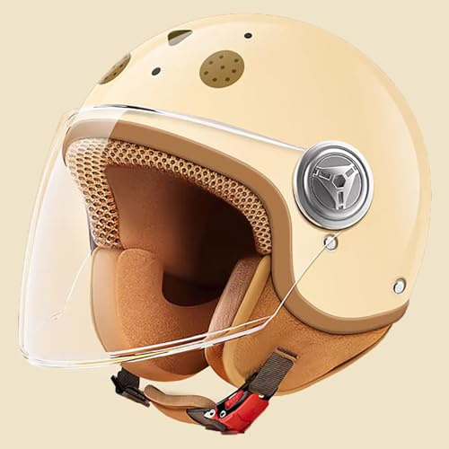 Children's Half Helmet with Sun Visor Kids Motorcycle Helmet ECE 22.06 Approved Scooter Helmet for Boys and Girls from 3 to 15 Years, One Size C,45-55cm