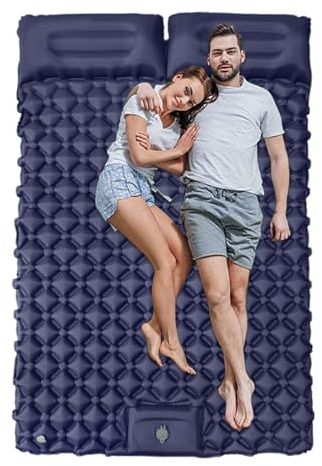 Renopfect Doppelte Schlafunterlage - 2-Personen Luftkissenmatratze Mit Kopfkissen,Leichtes & Kompaktes Outdoor Zubehör Für Camping Wandern Trekking Reisen