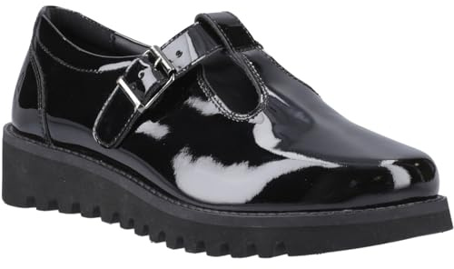 Hush Puppies Florrie T-Bar Leather Girls's Black Shoes