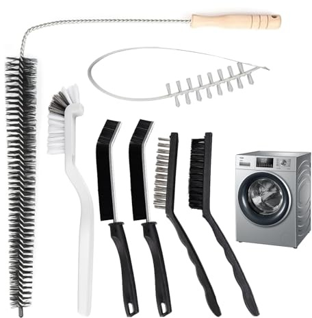 BieMian 7Pcs Cleaning Brush Set for Washer & Radiator, Deep Crevice Tool | 7Pcs brush kit for washer, radiator & crevices. Deep cleans laundry, kitchen, bath, tumble dryer. Durable & versatile.