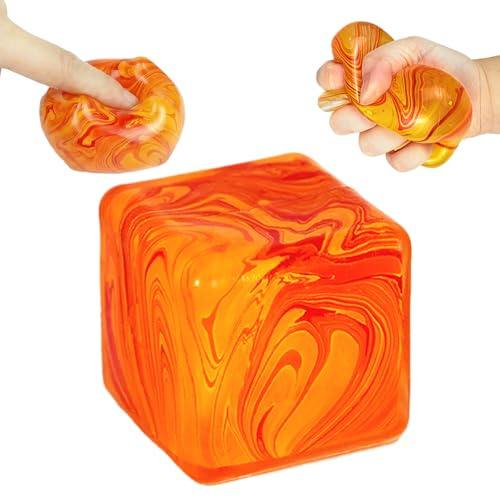 Ziporiajoy Squishy Ice Cube im Marmor-Design – Premium Fidget Toy mit fließender Textur, Lautloses Quetschspielzeug für Stressabbau