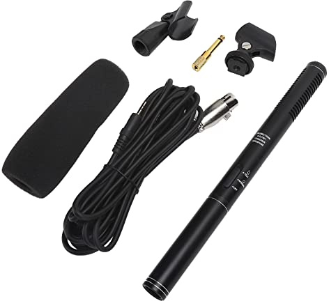 MENDUNER Microphone d'interview, Micro à Condensateur XLR Portable pour l'enregistrement, la Scène, la Parole – Micro Journaliste Unidirectionnel pour Smartphones, Ordinateurs Portables, Appareils