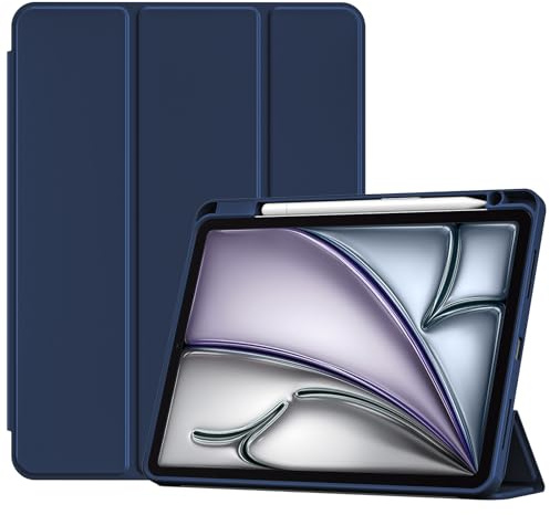ProCase Smart Case for iPad Air 11 M4/M3/M2 & Air 10.9 5th/4th Gen | Hard Back Cover with Pencil Holder, Slim Lightweight Case for iPad Air 11 2026/25/24 & 10.9 2022/2020-Navy