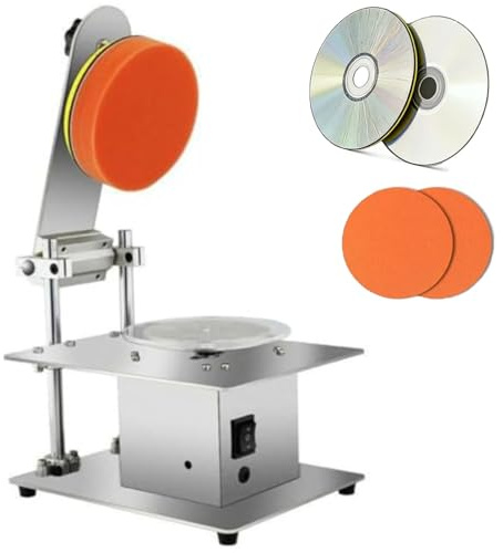 Disc Repair Cleaning Machine, CD/DVD Semi-Automatic Polisher, 1000-6000rpm Speed Adjustable, 2 Polishing Cotton, 99% Repair Rate