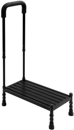 Marchepied avec poignée rembourrée | Escabeau antidérapant pour adulte - Pour salle de bain, cuisine, salon, hauteur réglable de 71 à 86 cm
