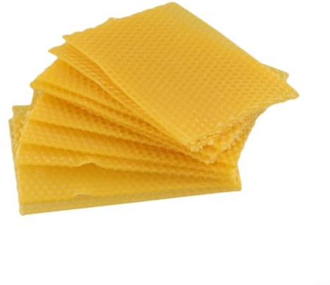30 piezas para marcos de cera de panal de 14 cm, base de cera de abeja natural para colmena para construcción de nidos y extracción de miel para suministros de apicultura