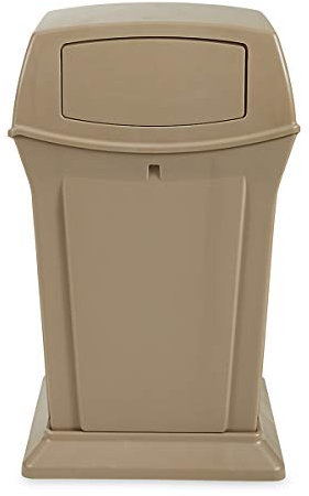 Rubbermaid Abfallbehälter aus PE - 170 l Inhalt und feuerhemmend - beige