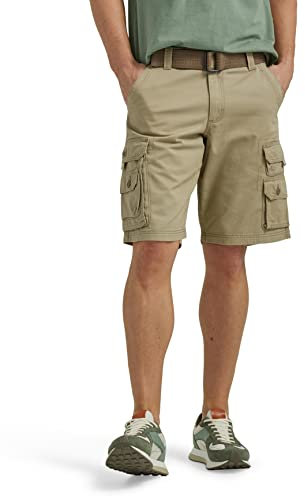 Lee Herren Latzhose Wyoming Cargo Shorts mit Gürtel, Khaki, 58
