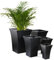 Primrose Large Outdoor Black Galvanised Steel Plant Pot Square Flared Planter 55cm (21.7in)