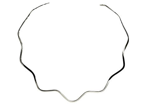 SILBERMOOS Damen Halsreif 42 cm offen gewellt massiv glänzend 925 Sterling Silber