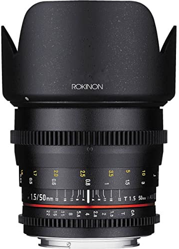 Rokinon DS50M-NEX Cine DS 50 mm T1.5 AS IF UMC Full Frame Cine Lente Gran Angular para Sony E-Mount Camera (NEX)