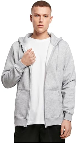 Build Your Brand Herren Kapuzenjacke Heavy Zip Hoody, lässiger Männer Kapuzenpullover mit Reißverschluss, Größen S - 5XL