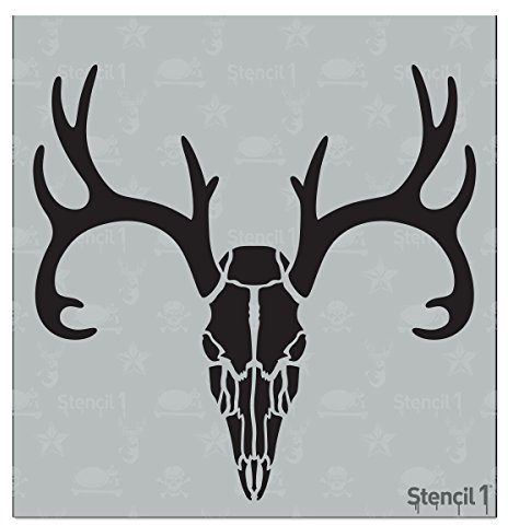 Stencil1 6 x 6 Schablone Deer Skull, Acryl, Mehrfarbig