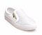 Womens Diamante Zip Loafers Trainers Skin Slip On Gold Skater Sneakers Flats Pumps Shoes_391_White_7