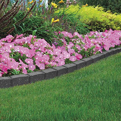 Garden Gear Garden Border Flexible Edging Stone Effect Eco Friendly Recycled Rubber (8 x 120cm, Grey)