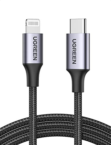 UGREEN - Cable USB-C a Lightning de nailon trenzado con certificación MFi, para iPhone 11 Pro Max X XS XR XS Max 8 Plus y Plus
